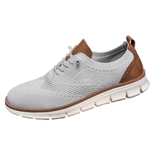 hnomrsk Freizeitschuhe für Herren, modische Sneaker, ultrabequeme Schuhe für Herren (41,Gray-Brown) von hnomrsk