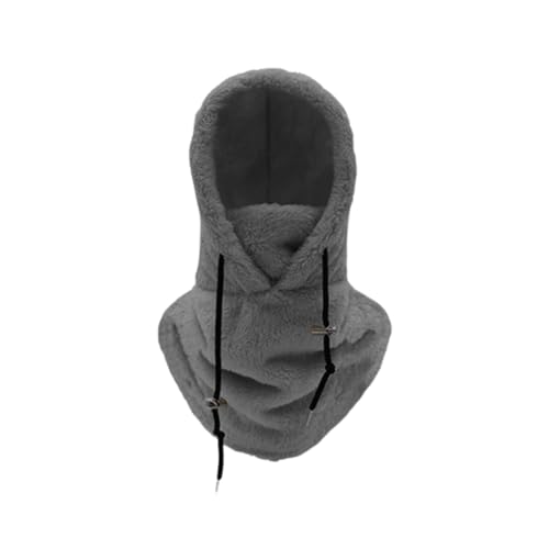 hnomrsk Windabweisende Winter-Gesichtsmaske, Fleece-Skimaske für Männer und Frauen, warme Gesichtsbedeckung, Mütze, Schal (One Size,Dark Gray) von hnomrsk