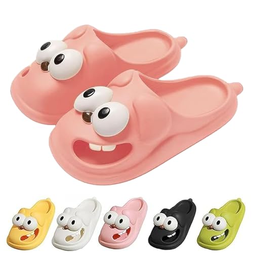 hohny Tongue Kiss Slippers, Cute Funny 3D Big Eye Dog Slipper Fun Cartoon Package Head Eva Slippers (Pink,8-9) von hohny