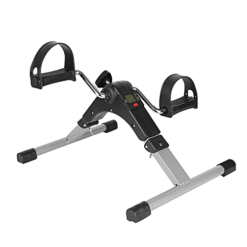 homewell Mini Heimtrainer Faltbar, Bewegungstrainer Pedaltrainer Pedal Exerciser,Einstellbarer Widerstand,Indoor Fitness Arm und Bein (Schwarzes-Silber) von homewell