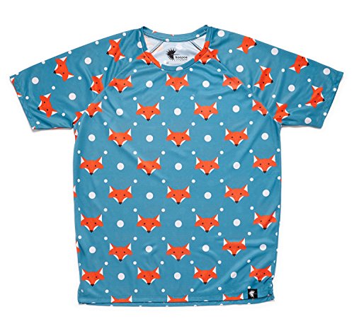 Running Shirt Original lustiger Mann, Kurzarm, Gym #FoxBlue Größe L von hoopoe running apparel