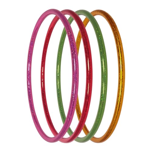 hoopomania Kinder Hula Hoop Reifen mit Sternen Muster, Ø60cm, Gelb von hoopomania