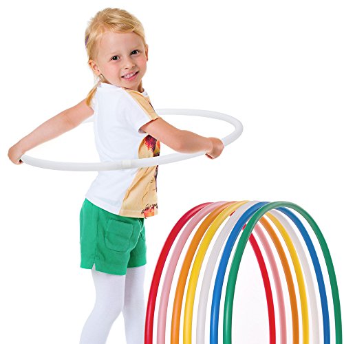 HOOPOMANIA Kinder Hula Hoop Reifen einfarbig [Ø70cm - weiß] Kinder Hulla Hupp ab 6 Jahre von hoopomania