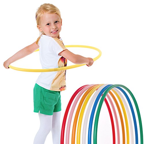 HOOPOMANIA Kinder Hula Hoop Reifen einfarbig [Ø80cm - gelb] Hullahuppreifen ab 8 Jahre von hoopomania