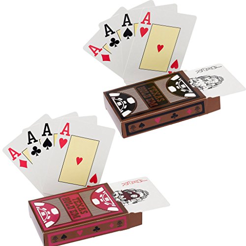 hopewey 2 x Texas Holdem Poker Playing Cards Wasserdichtes Pokerkarten Plastik Spielkarten aus PVC Profi Premium Spielkarten von Hopewey
