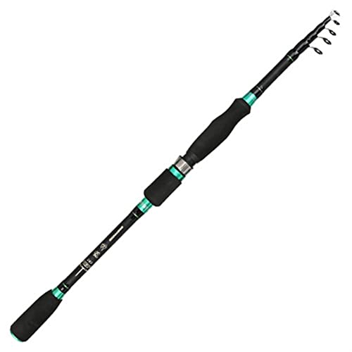 Angelrute, Reise Angelrute Spinning Casting Rod 1,8 M 2,1 M 2,4 M 2,7 M Carbon Rod Teleskop Angelrute Angelgerät, tragbare Angelrute(Straight handle,2.1m) von huangwei-2018