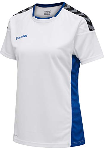 HUMMEL Damen Hmlauthentic Poly Jersey Woman S/S Trikot, White/True Blue, XXL EU HUMMEL Damen Hmlauthentic Poly Jersey Woman S/S Trikot, White/True Blue, XXL EU von hummel