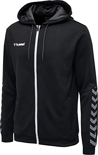 Hummel Herren Hmlauthentic Poly Zip Hoodie, Black/White, XL EU von hummel