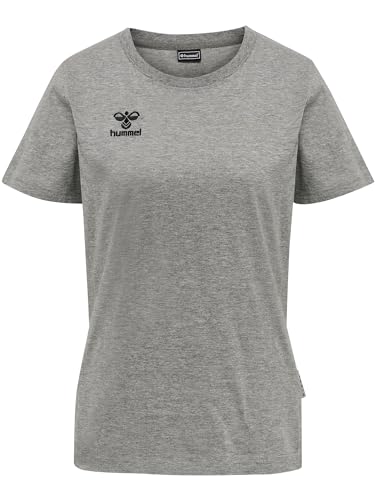 Hummel Damen Hmlmove Grid Cot. S/S Woman T-Shirt, Grey Melange, M EU Hummel Damen Hmlmove Grid Cot. S/S Woman T-Shirt, Grey Melange, M EU von hummel