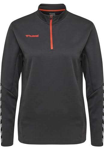 hummel Damen Authentic Half Zip Sweatshirt Damen, Asphalt, XS von hummel