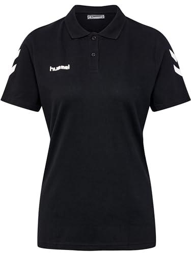 hummel Damen GO Cotton Polo Hemd, Schwarz, XL von hummel