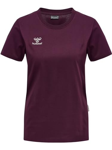 hummel Damen Hmlmove Grid Cot. T-shirt S/S Woman T Shirt, Grape Wine, S EU von hummel