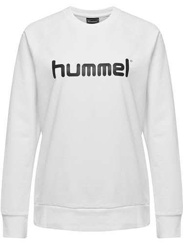 hummel Damen Pullover Go Cotton Logo Sweatshirt Woman 203519 White M von hummel