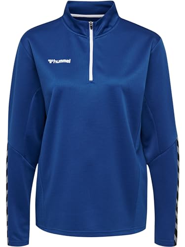 hummel Damen Authentic Half Zip Sweatshirt Damen, True Blue, L von hummel