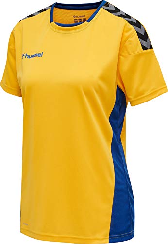 hummel Damen hmlAUTHENTIC Poly Jersey Woman S/S Trikot, Sports Yellow/True Blue, XL von hummel