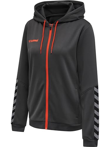 HUMMEL Damen Hmlauthentic Poly Zip Woman Hoodie, Asphalt, S EU HUMMEL Damen Hmlauthentic Poly Zip Woman Hoodie, Asphalt, S EU von hummel