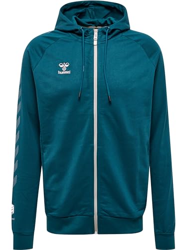 hummel Unisex Hmlmove Grid Cotton Zip Hoodie Hooded Sweatshirt, Deep Teal, XXL EU von hummel