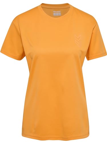 hummel Damen Hmlactive Pl Jersey S/S Woman T-Shirt, Blazing Orange, XS EU von hummel