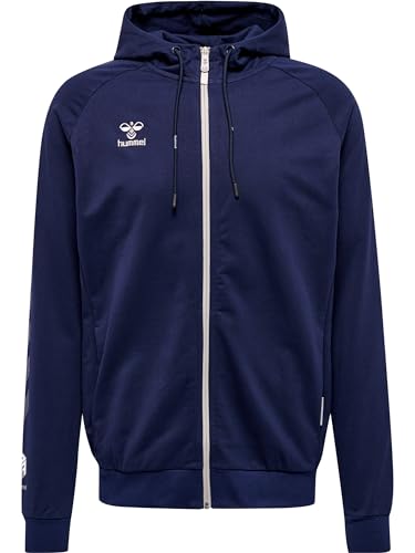 hummel Unisex Hmlmove Grid Cotton Zip Hoodie Hooded Sweatshirt, Marine, XL EU hummel Unisex Hmlmove Grid Cotton Zip Hoodie Hooded Sweatshirt, Marine, XL EU von hummel
