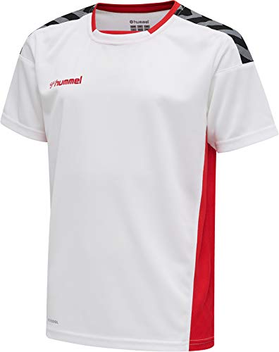 Hummel UNI_KIDS Hmlauthentic Kids Poly Jersey S/S Trikot, White/True Red, 128 EU von hummel