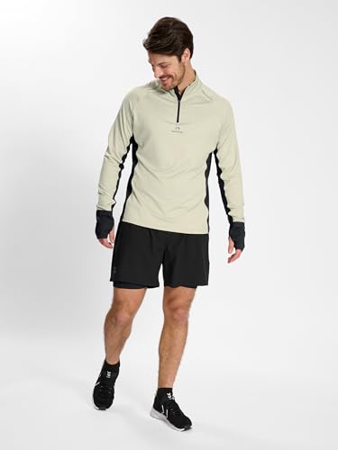 hummel Newline Herren Mesa Half-Zip Longsleeve Laufbekleidung Lauftop Beige - Schwarz M hummel Newline Herren Mesa Half-Zip Longsleeve Laufbekleidung Lauftop Beige - Schwarz M von hummel