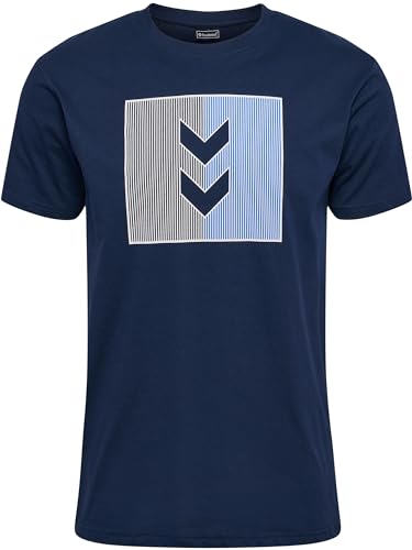 hummel Herren Hmlactive Stripe Co Tee S/S T-Shirt, Dress Blues, S EU hummel Herren Hmlactive Stripe Co Tee S/S T-Shirt, Dress Blues, S EU von hummel