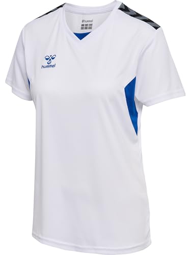 hummel Damen Hmlauthentic Pl Jersey S/S Woman Shirt, White/True Blue, XL EU hummel Damen Hmlauthentic Pl Jersey S/S Woman Shirt, White/True Blue, XL EU von hummel