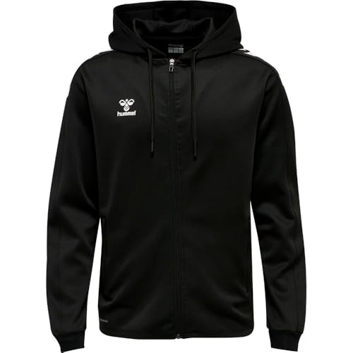 hummel hmlCORE XK Poly Zip Hood Sweat, Black/Black, 3XL von hummel