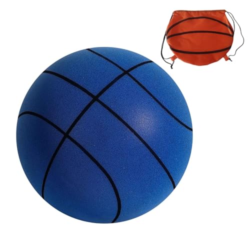 hunpre Silent Basketball, 2024 Neue Leichte Low Noise Basketball Schaum Sportbälle, Indoor Training Ball für Kinder Indoor Aktivitäten (18cm, Dunkelblau) von hunpre