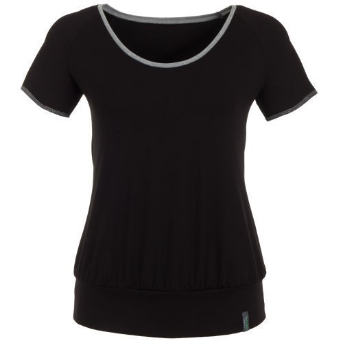 hut & berg balance Yoga Damen T-Shirt schwarz, SITA Shirt Farbe: Schwarz/Grau | Größe: S von hut & berg balance