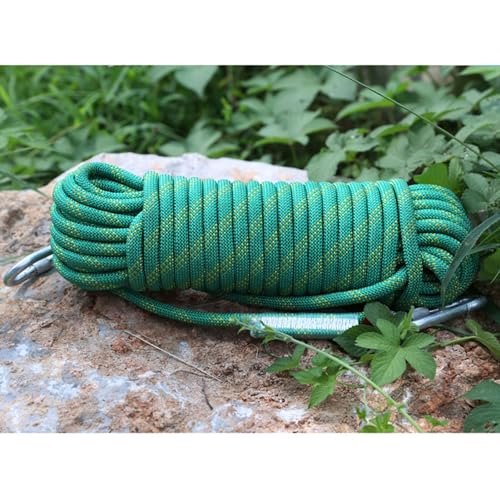 hxoity 8mm Statisches Kletterseil Aus Nylon 49ft 82ft 115ft 148ft 295ft 591ft Hochfestes Sicherheits Kletterseil Ankerdock-Linien Baum-Zugseil Für Indoor Und Outdoor Übungen(Green,8mm x 170m) von hxoity