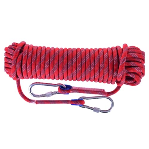 hxoity 8mm Outdoor-Kletterseil 32ft 49ft 66ft 82ft 98ft 115ft 131ft 148ft 164ft 328ft 656ft Statisches Kletterseil Zum Wandern Bergsteigen Ausbildung Rettung Feuerflucht(Red,8mm x 190m) von hxoity