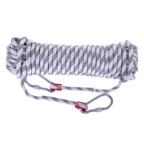 hxoity 8mm Outdoor-Kletterseil 32ft 49ft 66ft 82ft 98ft 115ft 131ft 148ft 164ft 328ft 656ft Statisches Kletterseil Zum Wandern Bergsteigen Ausbildung Rettung Feuerflucht(White,8mm x 90m) von hxoity