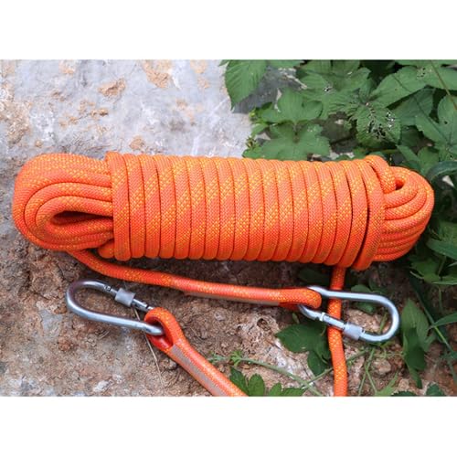 hxoity 8mm Statisches Kletterseil Aus Nylon 49ft 82ft 115ft 148ft 295ft 591ft Hochfestes Sicherheits Kletterseil Ankerdock-Linien Baum-Zugseil Für Indoor Und Outdoor Übungen(Orange,8mm x 200m) von hxoity