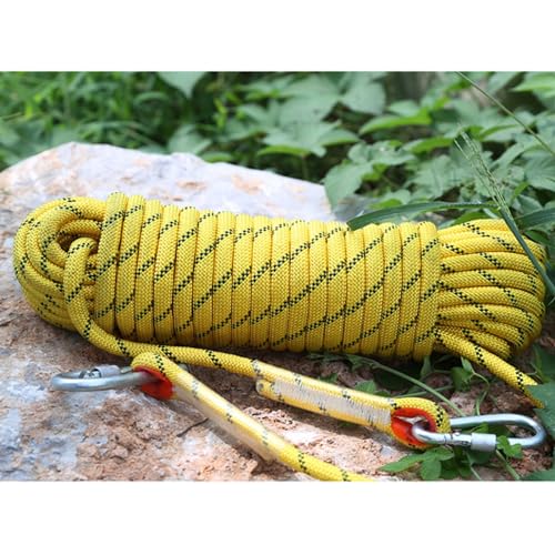 hxoity 8mm Statisches Kletterseil Aus Nylon 49ft 82ft 115ft 148ft 295ft 591ft Hochfestes Sicherheits Kletterseil Ankerdock-Linien Baum-Zugseil Für Indoor Und Outdoor Übungen(Yellow,8mm x 200m) von hxoity