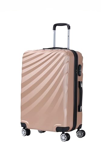 i INDIVITEM'S XHA098 Koffer Hartschalenkoffer Reise Trolley Bag ABS Größe L Gold von i INDIVITEM'S