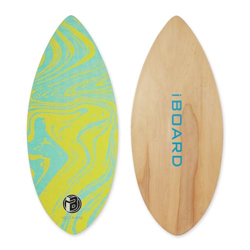 iBOARD Skipper-Skimboard mit Hochglanzbeschichtung, aus Holz, für Kinder, Anfänger, Jugendliche und Erwachsene, Strand-Skimboard, 3 Farben zur Auswahl, Gelb iBOARD Skipper-Skimboard mit Hochglanzbeschichtung, aus Holz, für Kinder, Anfänger, Jugendliche und Erwachsene, Strand-Skimboard, 3 Farben zur Auswahl, Gelb von iBoard