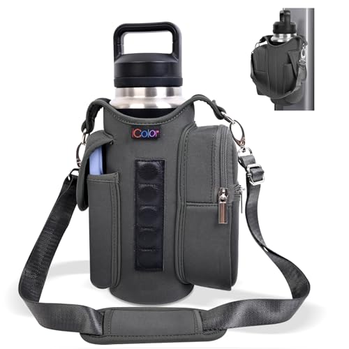 icolor Magnetischer Turnbeutel, Wasserflaschenhalter mit Handytaschen und Schultergurt, Magnettasche, 5 integrierte Magnete, Fitness-Zubehör, Organizer, magnetische Flaschentasche für Männer und icolor Magnetischer Turnbeutel, Wasserflaschenhalter mit Handytaschen und Schultergurt, Magnettasche, 5 integrierte Magnete, Fitness-Zubehör, Organizer, magnetische Flaschentasche für Männer und von iCOLOR