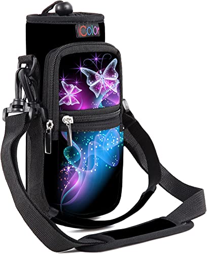 icolor Tragetasche für Wasserflasche, 63 ml, 102 ml, verstellbarer, gepolsterter Schulter- und Griffgurt, Sport-Tragetuch, Wandern, isolierte Neopren, breite Öffnung, Flaschenhülle icolor Tragetasche für Wasserflasche, 63 ml, 102 ml, verstellbarer, gepolsterter Schulter- und Griffgurt, Sport-Tragetuch, Wandern, isolierte Neopren, breite Öffnung, Flaschenhülle von iCOLOR