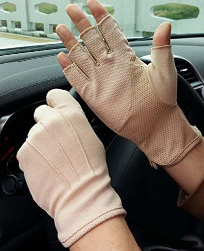 Herren Handschuhe zum Autofahren, ohne Finger, Sonnenschutz, rutschfeste Handschuhe, Touchscreen, Radfahren, Handschuhe, Mesh, atmungsaktiv, cool, Handschuhe für Sport, Motorrad, Reisen von iEasey