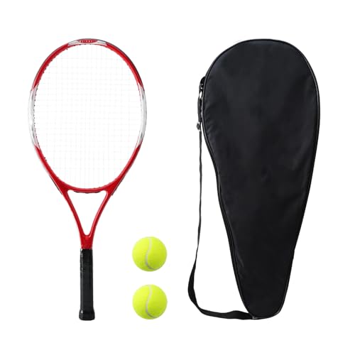 iFCOW Erwachsene Tennisschläger 27 Zoll Speed Tennisschläger für Anfänger Training Tennis Erwachsene Ultraleicht Tennisschläger mit 2 Bällen Tragetasche von iFCOW