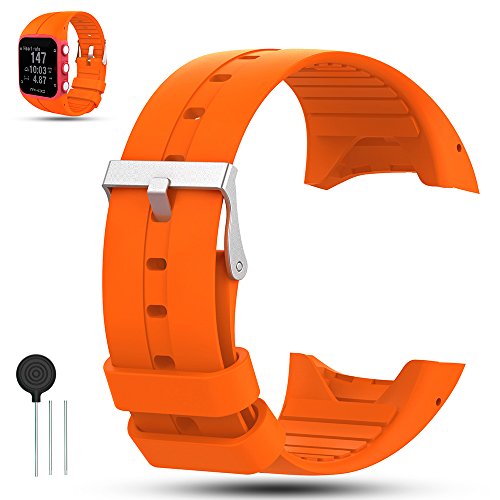 iFeeker Für Polar M400/M430 GPS Smart Uhrenarmband, Zubehör Weiche Silikon Gummi Ersatz Armband Armband Sport Armband für Polar M400/M430 GPS Uhr, Orange von iFeeker