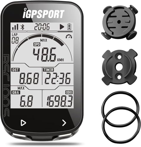 iGPSPORT BSC100S Fahrradcomputer Kabellos, 2.6'' Display Fahrradtacho Kabellos, IPX7 Wasserdicht 40H Wiederaufladbare Batterie Bluetooth5.0 ANT+ von iGPSPORT