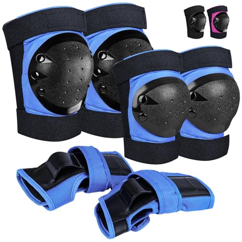 iMoebel Schützer Schonerset 6 in 1 Inliner Protektoren Set Kinder Schutzausrüstung, Verstellbare Knieschoner Ellenbogenschützer Handgelenkschoner für Skaten Fahren Roller Skateboard, Blau L iMoebel Schützer Schonerset 6 in 1 Inliner Protektoren Set Kinder Schutzausrüstung, Verstellbare Knieschoner Ellenbogenschützer Handgelenkschoner für Skaten Fahren Roller Skateboard, Blau L von iMoebel