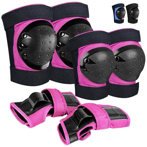 iMoebel Schützer Schonerset 6 in 1 Inliner Protektoren Set Kinder Schutzausrüstung, Verstellbare Knieschoner Ellenbogenschützer Handgelenkschoner für Skaten Fahren Roller Skateboard, Rosa L iMoebel Schützer Schonerset 6 in 1 Inliner Protektoren Set Kinder Schutzausrüstung, Verstellbare Knieschoner Ellenbogenschützer Handgelenkschoner für Skaten Fahren Roller Skateboard, Rosa L von iMoebel