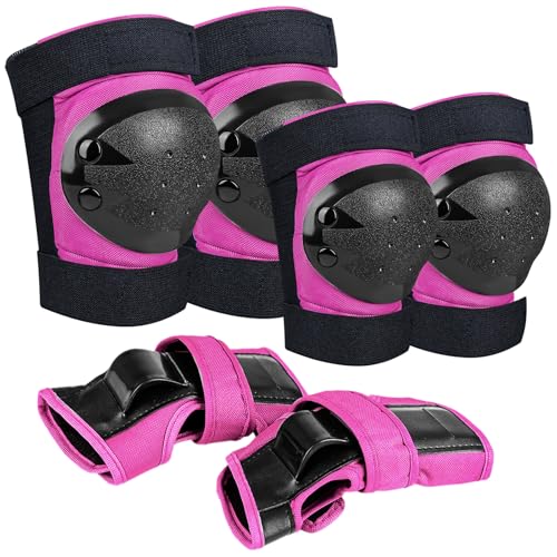 iMoebel Schützer Schonerset 6 in 1 Inliner Protektoren Set Kinder Schutzausrüstung, Verstellbare Knieschoner Ellenbogenschützer Handgelenkschoner für Skaten Fahren Roller Skateboard, Rosa S iMoebel Schützer Schonerset 6 in 1 Inliner Protektoren Set Kinder Schutzausrüstung, Verstellbare Knieschoner Ellenbogenschützer Handgelenkschoner für Skaten Fahren Roller Skateboard, Rosa S von iMoebel