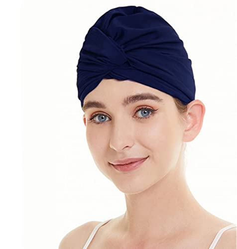 Sommer Schwimmkappe Damen Dehnbar Plissee Stoff Turban Badekappe Ohrenschutz Badehaube Frauen Strand Surfen Bademütze Schwimmmütze für Wassersport, Twisted Chemohut Schlafmütze für Lange Kurze Haare Sommer Schwimmkappe Damen Dehnbar Plissee Stoff Turban Badekappe Ohrenschutz Badehaube Frauen Strand Surfen Bademütze Schwimmmütze für Wassersport, Twisted Chemohut Schlafmütze für Lange Kurze Haare von iNszkoos