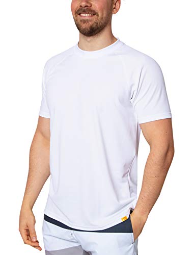 iQ-UV Herren 50+ Sonnenschutz mit V-Ausschnitt, Regular geschnitten Uv T-Shirt, White, 4XL/60 von iQ-UV