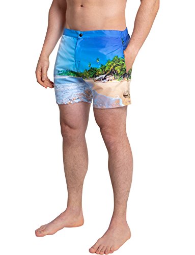 iQ-UV Herren Shorts, Kurze Hose mit Sonnenschutz, Reissverschluß, Netzfutter, Uv-Schutz, Palm Beach, XXL von iQ-UV