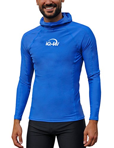 iQ-UV Shirt für Herren Kapuzenshirt Langarm Dark-Blue M – Rashguard für Herren mit UPF 50+ Sonnenschutz für Aktiv- und Wassersport – Schwimmshirt für Herren – Atmungsaktiv und schnelltrocknend von iQ-UV